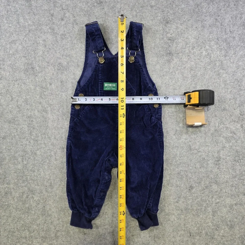Vintage OshKosh B'gosh Overalls Toddler 2T Blue Corduroy Bib Snap Leg Made USA